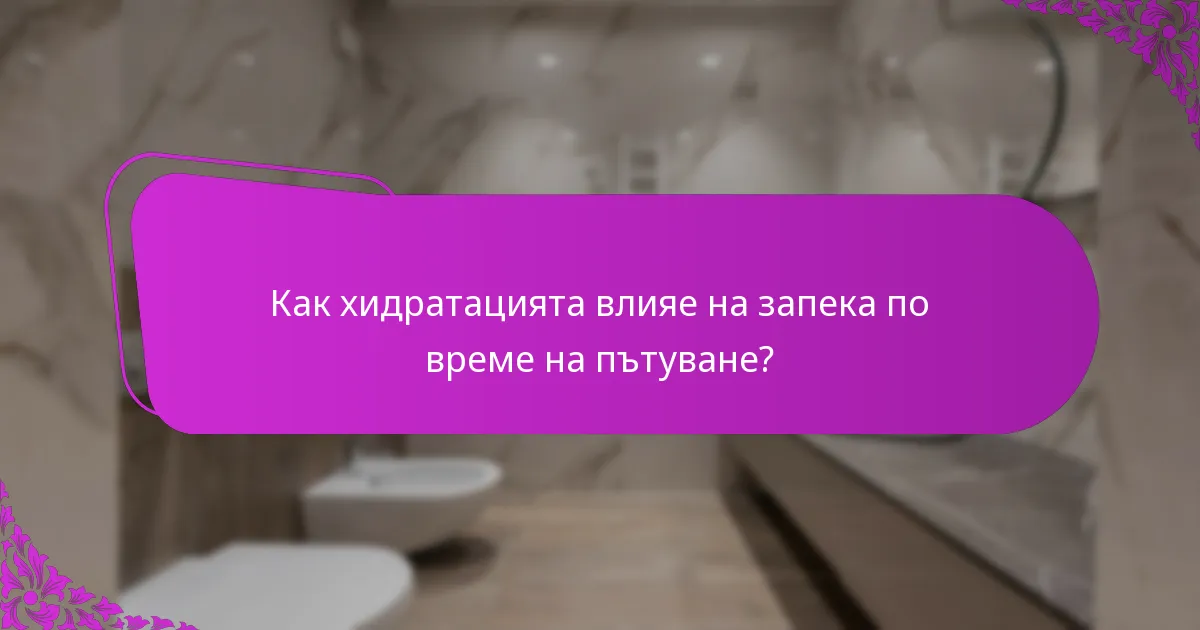 Как хидратацията влияе на запека по време на пътуване?