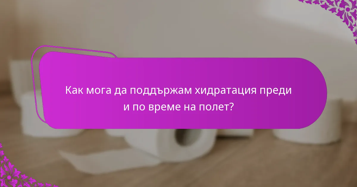 Как мога да поддържам хидратация преди и по време на полет?