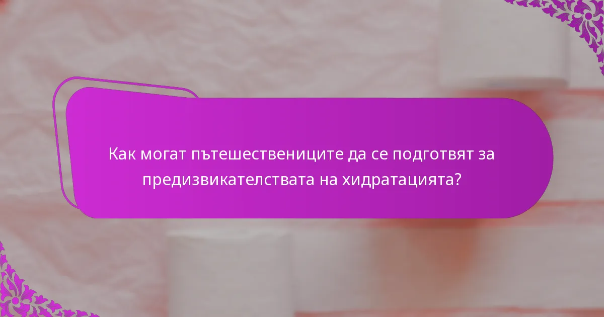 Как могат пътешествениците да се подготвят за предизвикателствата на хидратацията?