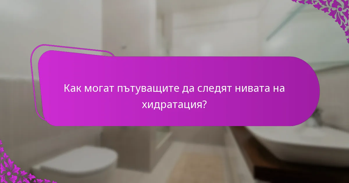 Как могат пътуващите да следят нивата на хидратация?