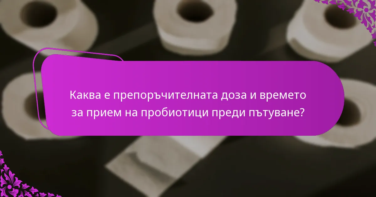Каква е препоръчителната доза и времето за прием на пробиотици преди пътуване?