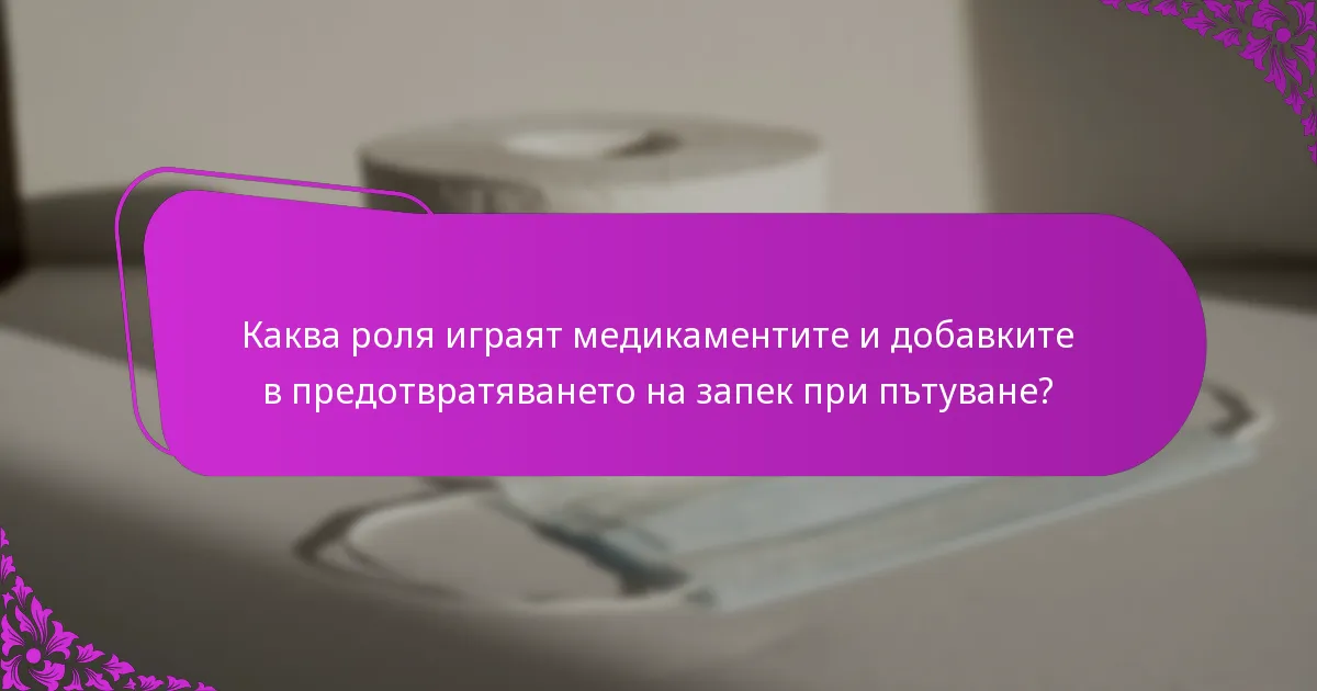 Каква роля играят медикаментите и добавките в предотвратяването на запек при пътуване?