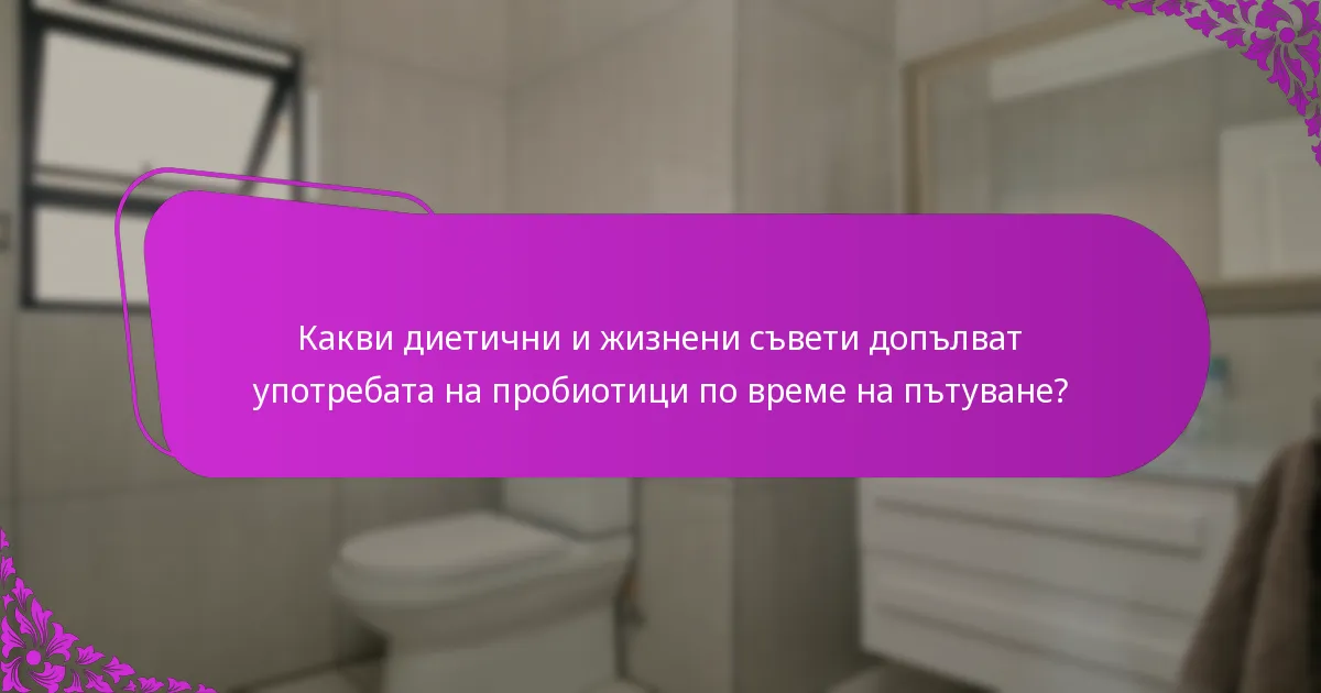 Какви диетични и жизнени съвети допълват употребата на пробиотици по време на пътуване?