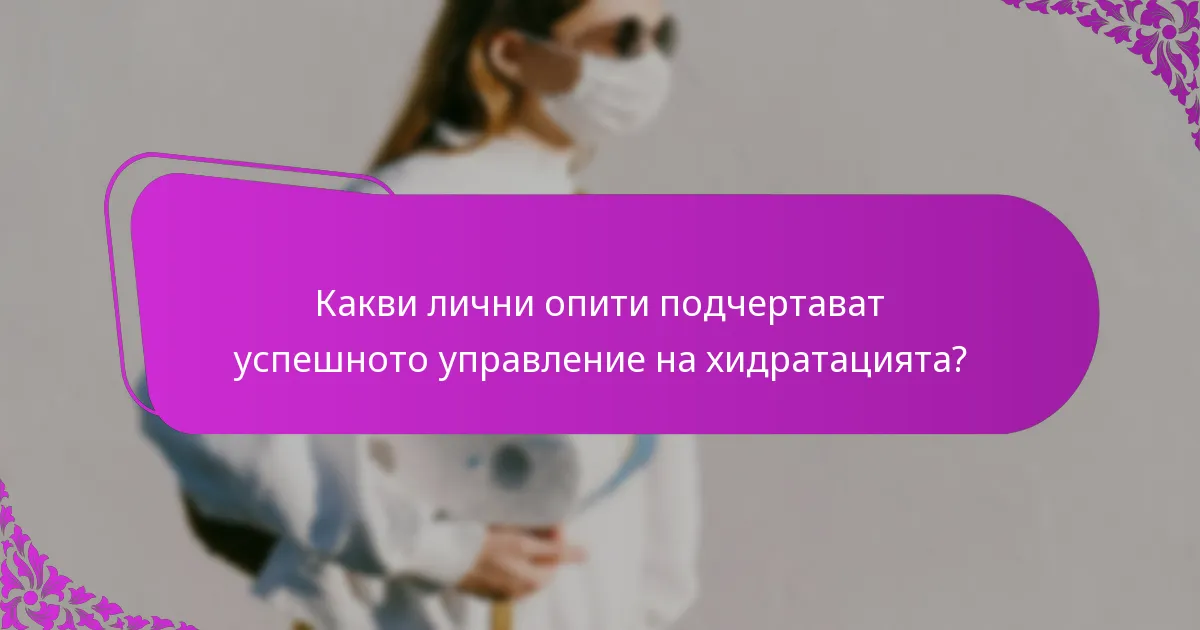 Какви лични опити подчертават успешното управление на хидратацията?