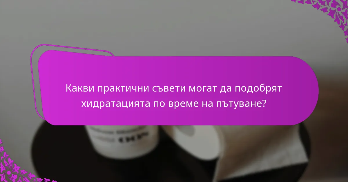 Какви практични съвети могат да подобрят хидратацията по време на пътуване?