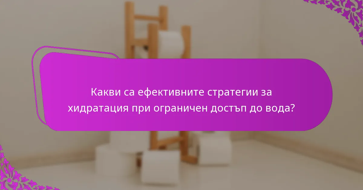 Какви са ефективните стратегии за хидратация при ограничен достъп до вода?
