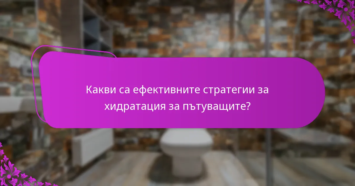 Какви са ефективните стратегии за хидратация за пътуващите?