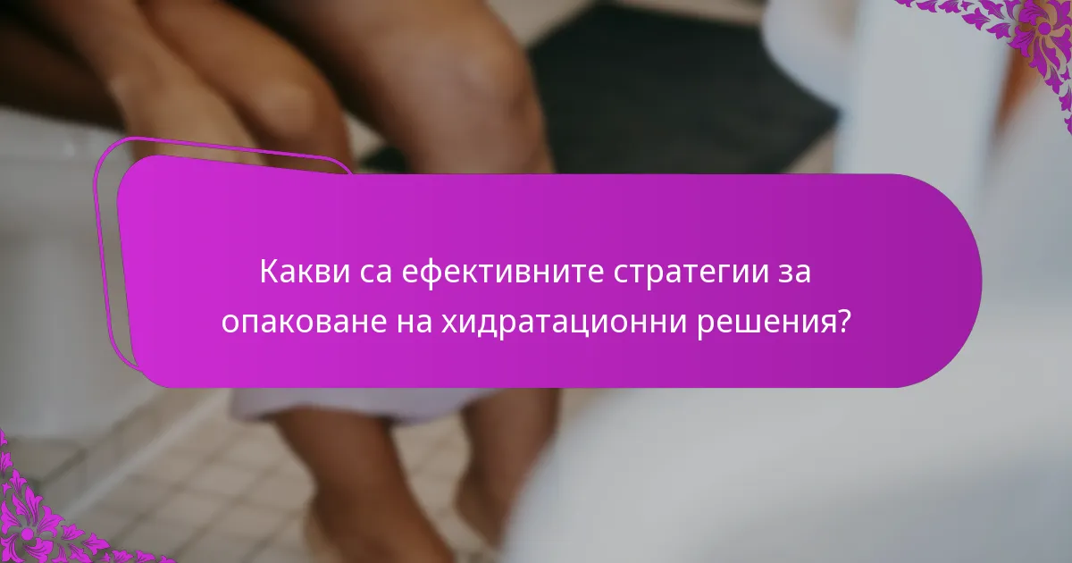 Какви са ефективните стратегии за опаковане на хидратационни решения?