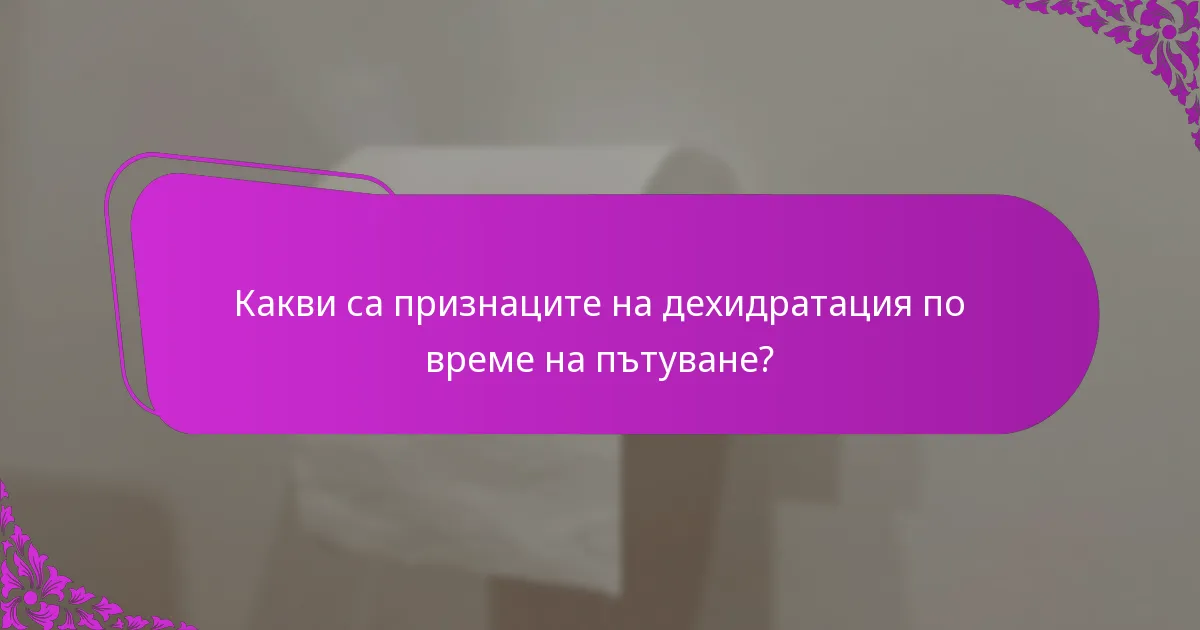 Какви са признаците на дехидратация по време на пътуване?