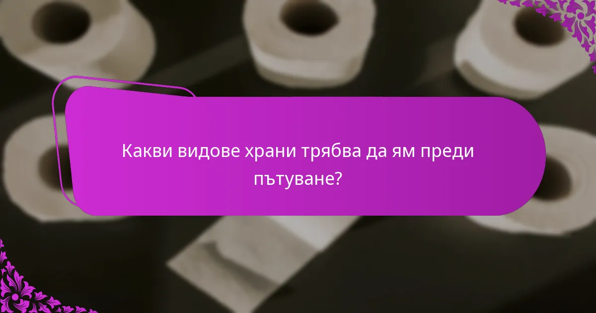 Какви видове храни трябва да ям преди пътуване?