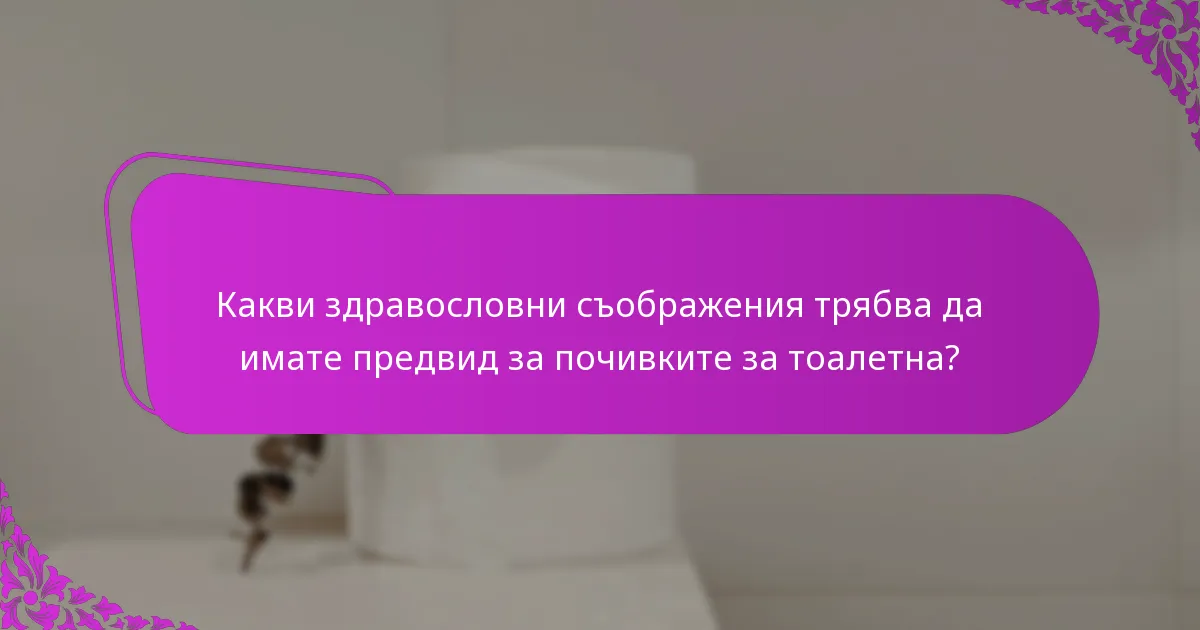 Какви здравословни съображения трябва да имате предвид за почивките за тоалетна?
