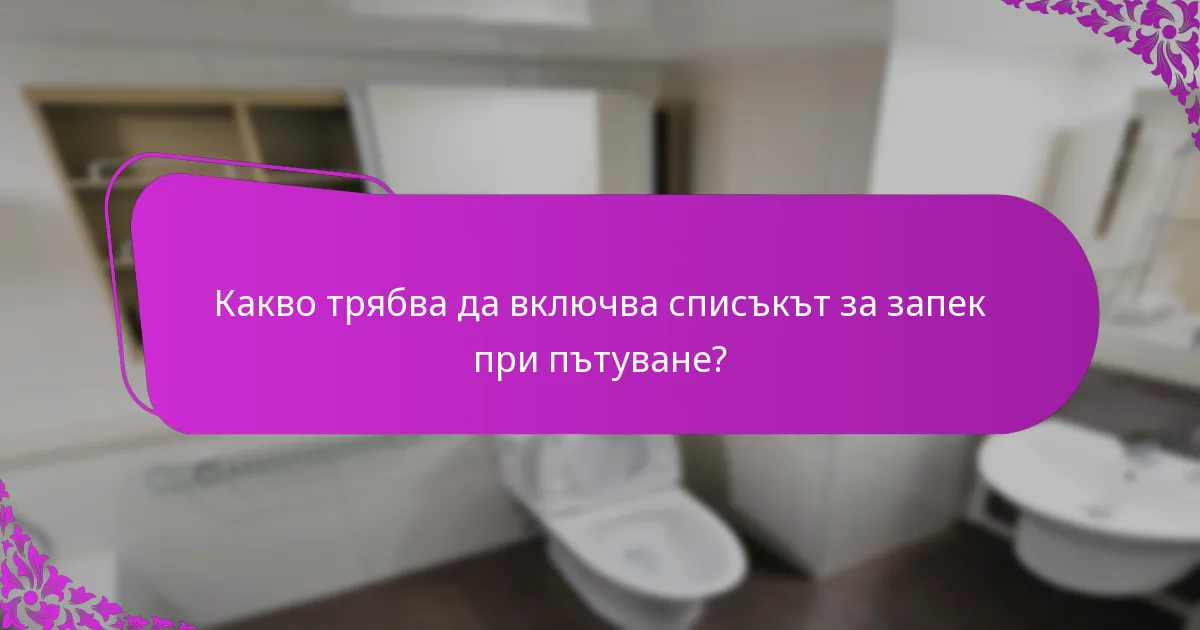 Какво трябва да включва списъкът за запек при пътуване?