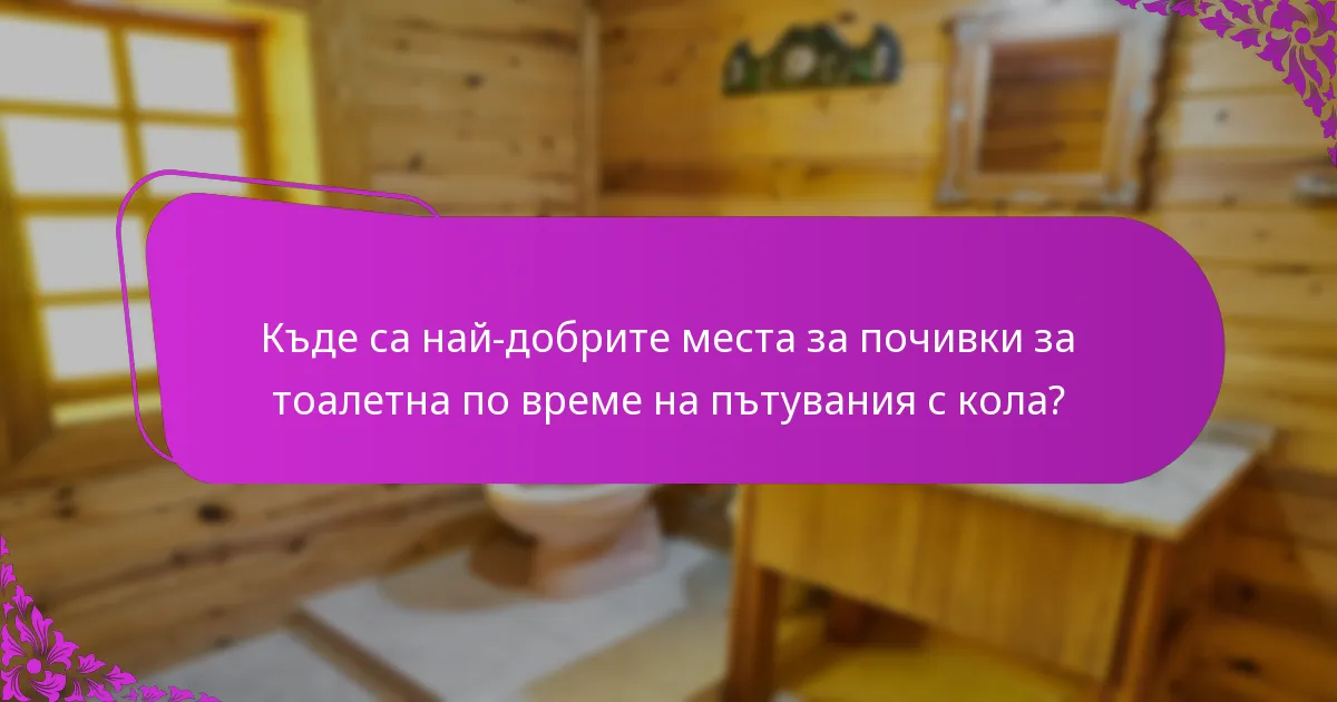 Къде са най-добрите места за почивки за тоалетна по време на пътувания с кола?