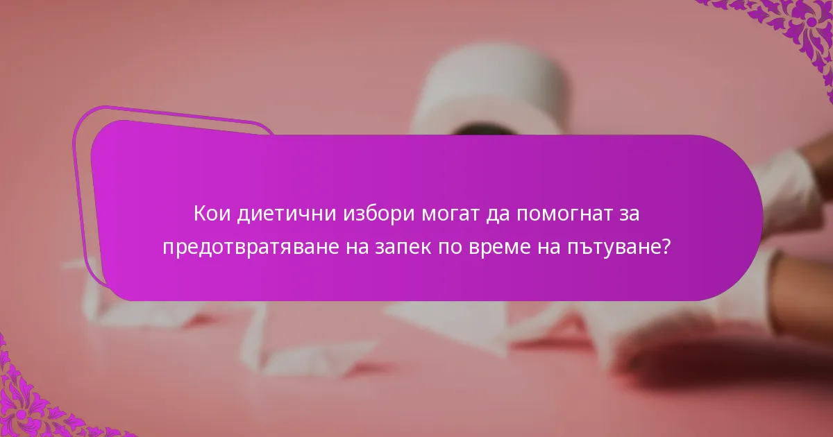Кои диетични избори могат да помогнат за предотвратяване на запек по време на пътуване?