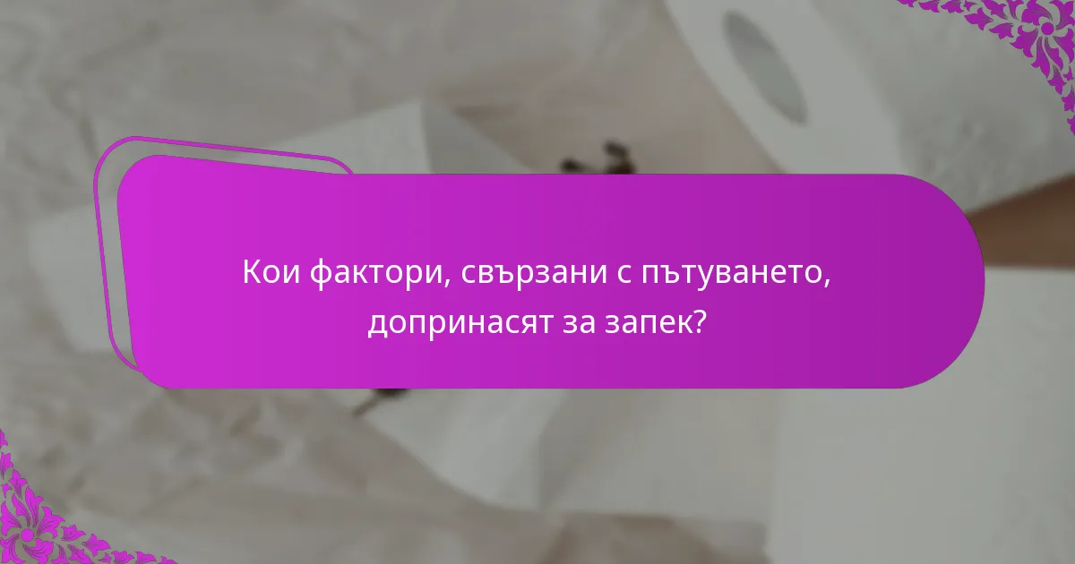 Кои фактори, свързани с пътуването, допринасят за запек?