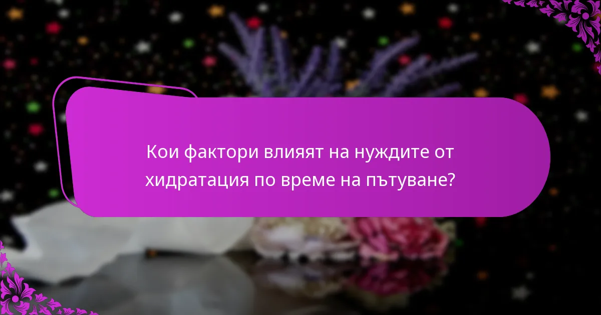 Кои фактори влияят на нуждите от хидратация по време на пътуване?