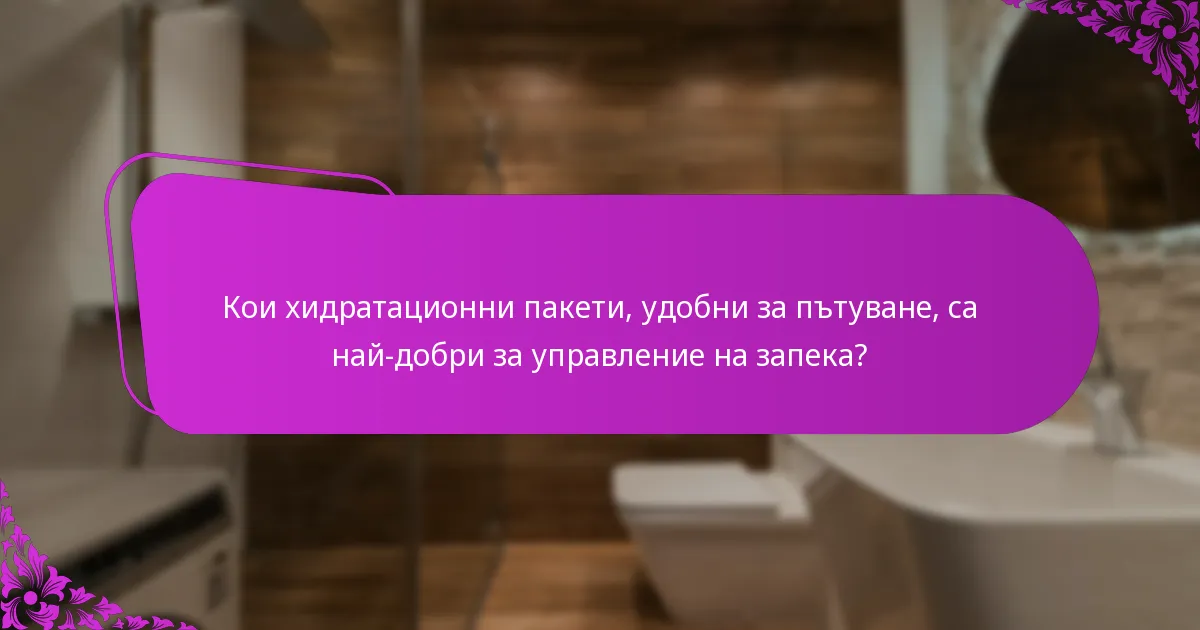 Кои хидратационни пакети, удобни за пътуване, са най-добри за управление на запека?