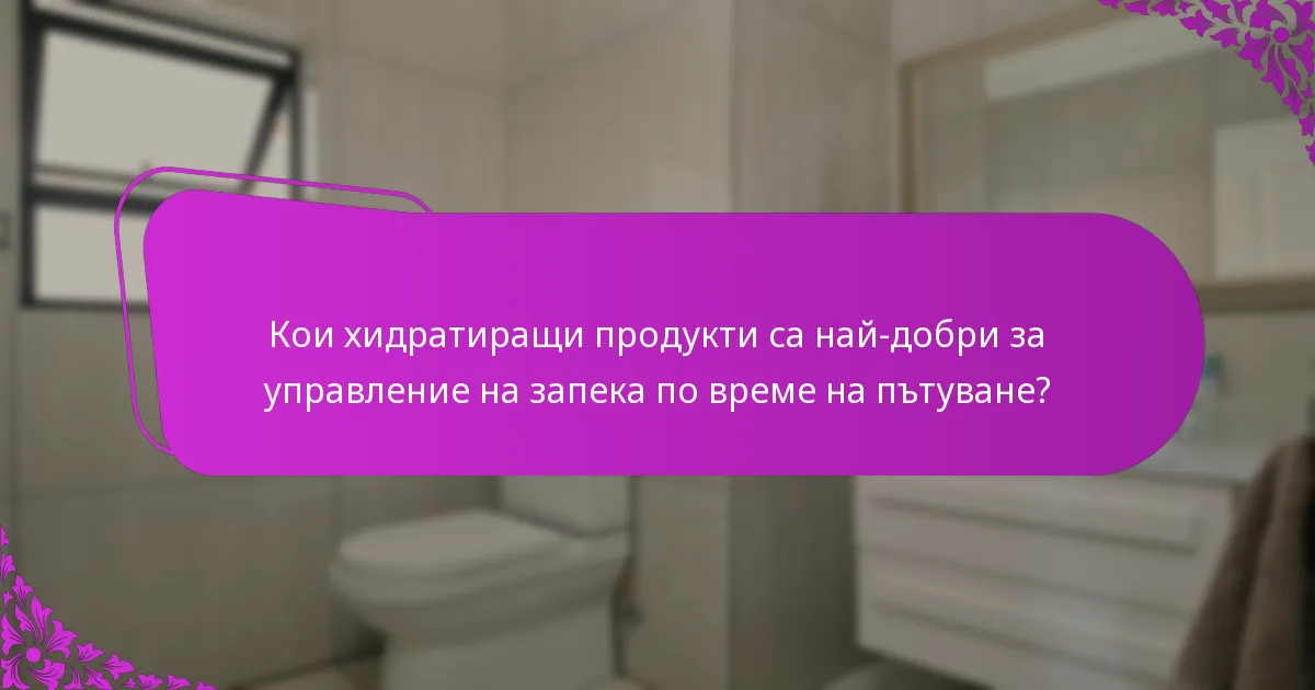 Кои хидратиращи продукти са най-добри за управление на запека по време на пътуване?