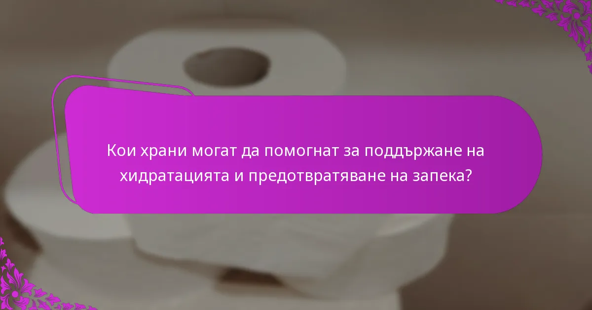 Кои храни могат да помогнат за поддържане на хидратацията и предотвратяване на запека?