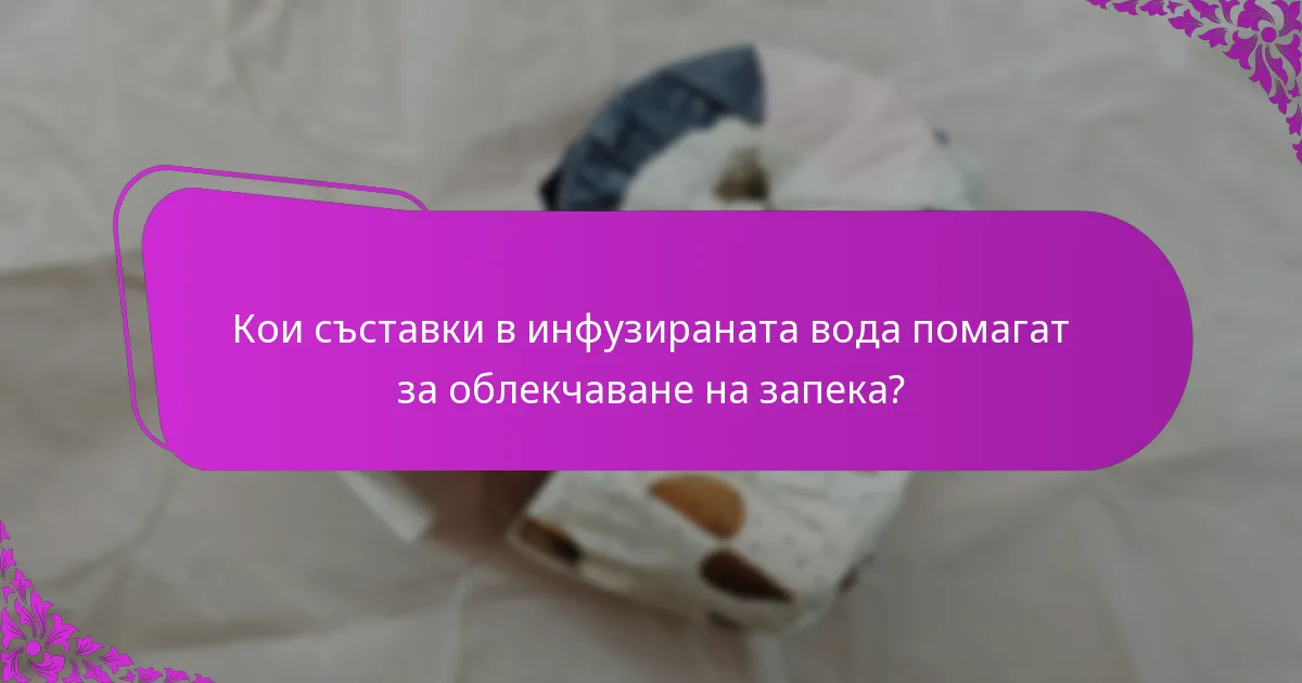 Кои съставки в инфузираната вода помагат за облекчаване на запека?