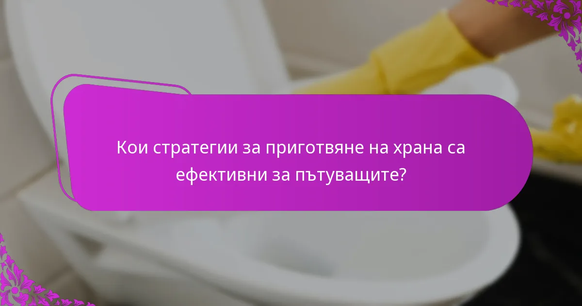 Кои стратегии за приготвяне на храна са ефективни за пътуващите?